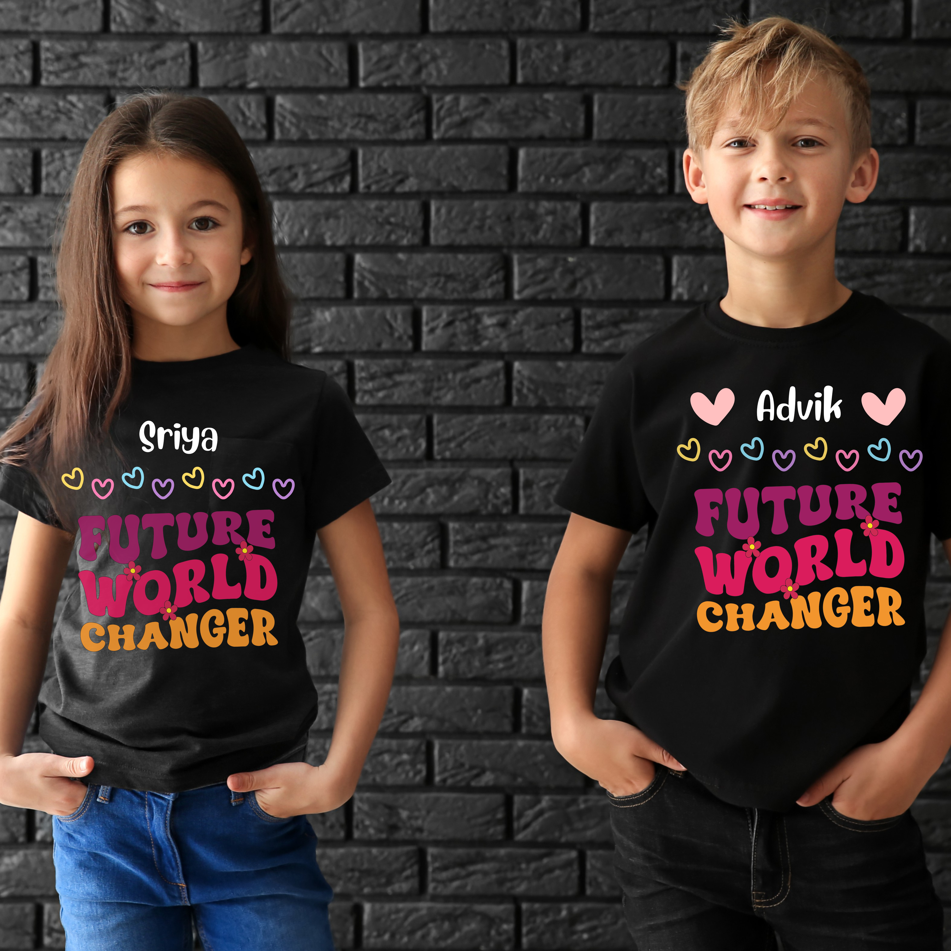Plumlush Personalized Kids Premium 100% Soft Cotton T-Shirt | Eco-Friendly Printed Tees